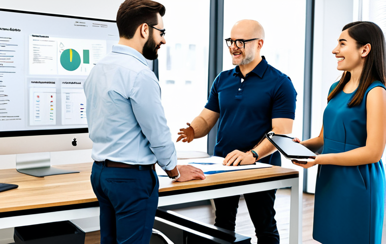 Professional Landing Page Design Team**
"A diverse team of professionals collaborating on a landing page design in a bright, modern office. One is working on a computer, another sketching on a tablet, and a third discussing analytics on a whiteboard. Everyone is fully clothed in appropriate office attire. Safe for work, appropriate content, perfect anatomy, natural proportions, professional environment, modest clothing, family-friendly."
**